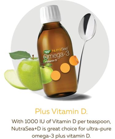 Nature's Way NutraSea Omega-3 and Vitamin D Supplement - Fish Oil with EPA and DHA Support Healthy Heart and Brain Help Build Strong Bones and Teeth & Help Support Immune System Crisp Apple Flavour 500 ml Liquid Value Size - Buy Online on SooperMarket.com