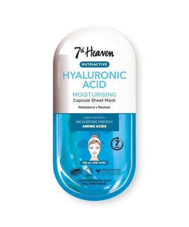 7th Heaven Hyaluronic Acid Nutriactive Moisturising Sheet Mask Enriched with Amino Acids to Rebalance and Restore Skin