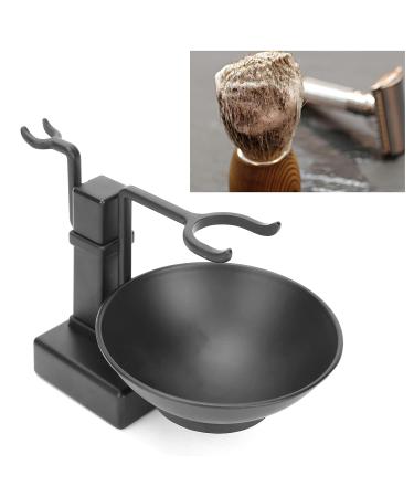 Premium Stainless Steel Shaving Brush Holder & Black Soap Dish Set for Men - Perfect Gift for Grooming - Buy Online on SooperMarket.com