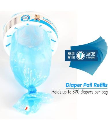 Diaper Pail Refill Bags - Enhanced Odor Control Diaper Refills (8 Pack) - Buy Online on SooperMarket.com