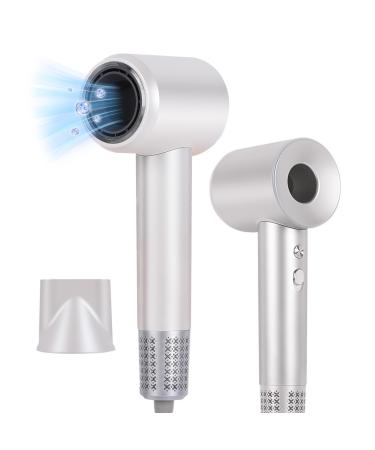 Professional Ionic Hair Dryer Powerful 1800W Hair Dryer Fast Drying Blow Dryer with Concentrator Nozzle for Home Salon Travel Lightweight and Quiet (White)
