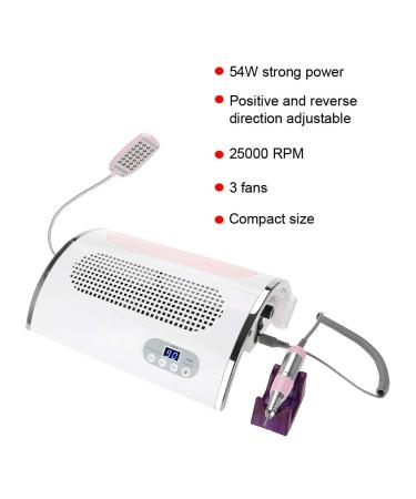 Salmue 3 in 1 Nail Dryer Vacuum Cleaner & Manicure Tool Set - UV Lamp, Dust Extraction, LED Light - Ideal for Gel Nails - Buy Online on SooperMarket.com