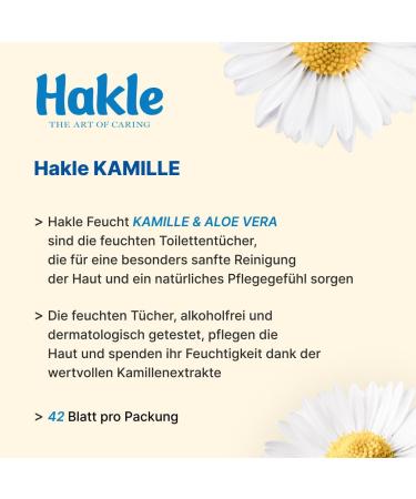 Hakle Wet Chamomile & Aloe Vera - 12 Packs | Moisture Rich Soothing Hygiene Wipes for Sensitive Skin - International Shipping Available - Buy Online on SooperMarket.com