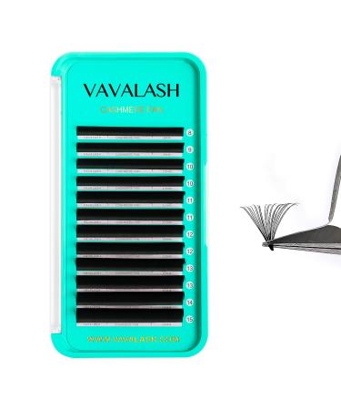VAVALASH Cashmere Easy Fan Lashes 0.03 0.05 0.07 C/CC/D/DD Volume Lash Extensions 8MM-20MM Matte Black Self Fanning Eyelash Extensiones Professional Supplies for Lash Artists (D-0.03 13-20mm) D-0.03 13-20 mm