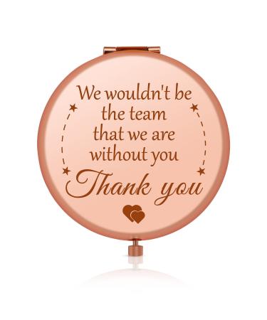 Thank You Gifts for Boss Coworker Coach Birthday Gifts for Basketball Soccer Baseball Swimming Coach Rose Gold Compact Mirror Coworker Leaving Gifts for Women Christmas Wedding Gifts for Team Leader