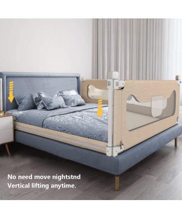 Extra Tall Bed Rails for Toddlers - Twin to King Size - Khaki - 1 Side 78.74 L x 27 H - Buy Online on SooperMarket.com