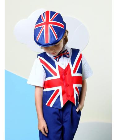 Kids Vintage Flat Cap | Breathable & Soft | 3-6 Months | Blue Red - Buy Online on SooperMarket.com