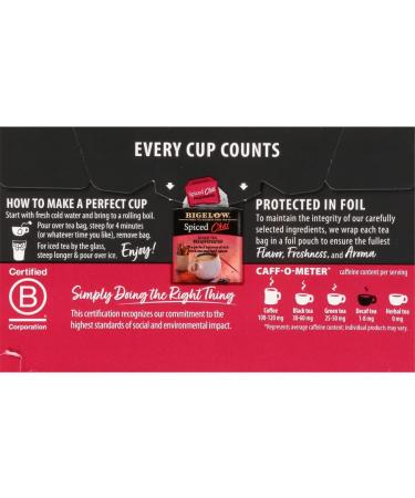 Bigelow Decaffeinated Spiced Chai Black Tea - 120 Tea Bags (6 Pack) - Premium Flavor - Buy Online on SooperMarket.com