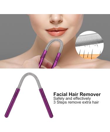 Stainless Steel Facial Hair Remover Spring Threader - Effective Epilator Kit for Upper Lip and Eyebrows (Purple) - Buy Online on SooperMarket.com