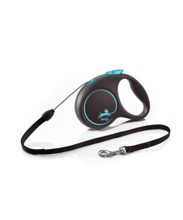 Flexi Black Design Cord Blue Small 5m Retractable Dog Leash/Lead for dogs up to 12kgs/26lbs Blue Small (5m)