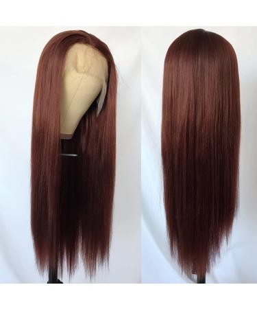 QD-Tizer 22 Reddish Brown Lace Front Wig - Long Straight, Heat Resistant, Glueless for Fashion - Buy Online on SooperMarket.com