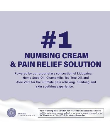 Base Labs 5% Lidocaine Numbing Cream for Tattoos, Piercings, and Waxing - 4 fl oz | Topical Anesthetic Gel for Microneedling, Microblading, and Lip Injections - Buy Online on SooperMarket.com