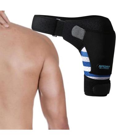 Predolo Neoprene Shoulder Support with Pressure Cushions | Compression Sleeves & Support Belt for Men & Women - Blue Left & Right Fit - Buy Online on SooperMarket.com