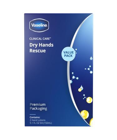 Vaseline Hand Cream Clinical Care - Fragrance-Free Dry Hands Rescue Lotion 5.1 Oz (Pack of 2) - Moisturizing Petroleum Jelly & Glycerin for Extremely Dry Skin - Buy Online on SooperMarket.com