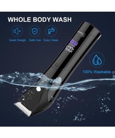 Hatteker Professional Electric Groin Hair Trimmer for Men - Waterproof Body Groomer with Ceramic Blades - Buy Online on SooperMarket.com