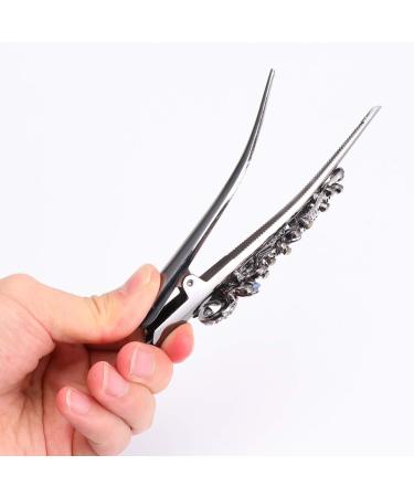 Metal Duckbill Hair Clips 2PC Large Vintage Rhinestone Duckbill Alligator Clips Crystal Teeth Hair Barrettes Duckbill Hairpins for Women Girls (Colorful+ ) - Buy Online on SooperMarket.com