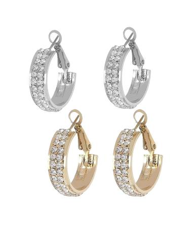 Women's lymphatic magnetic therapy germanium earrings lymphatic activity hoop earrings lymphatic drainage weight loss earrings 2pcs-a