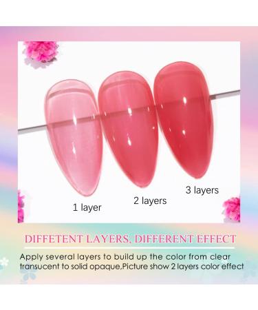 MIZHSE 12 Pcs Jelly Gel Nail Polish Kit - Clear Translucent Summer Gel Polish Set for Sheer Manicure - UV LED Soak Off Varnish for Home Salon - Buy Online on SooperMarket.com