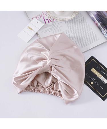 ZIMASILK 22 Momme 100% Mulberry Silk Sleep Cap for Women - Pink Silk Night Bonnet for Hair Care - Buy Online on SooperMarket.com
