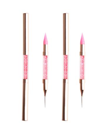 LLMSIX Rhinestones Picker Doting Pen Dual-Ended Wax Pencil Pen Rhinestone Picker Dotting Pen Rhinestones Applicator with Acrylic Handle for Gem Stone Jewelry Nail Art DIY Craft (Pink)