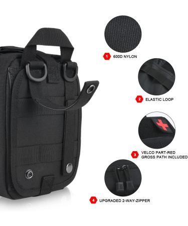 Flintronic First Aid Tactical Hip Pocket - Military Compact Belt Bag for Camping Hiking Cycling & Travel - Multi-functional Belly Pocket with Carabiner - Black #1 - Buy Online on SooperMarket.com