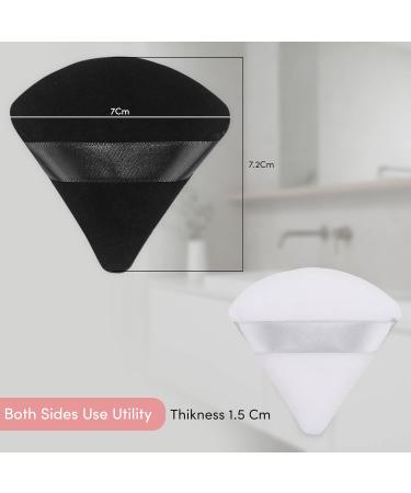 4pcs Makeup Powder Puffs Velvet Triangle Powder Puff Round Soft Powder Sponge Pressed Setting Powder Foundation Puffs for body Face Make up Dry Wet Washable Black&White 2Triangle+2Round (4) 1 count (Pack of 4) - Buy Online on SooperMarket.com