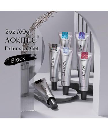 Aokitec 60ml Black Nail Extension Gel - UV Polish & Acrylic Assembly Gel for Salon & DIY Nail Art - Buy Online on SooperMarket.com