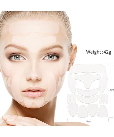 Silicone Chest Anti Wrinkle Pads - 17pcs Face Lifting & Smoothing Patches for Forehead, Eyes, Mouth & Cheeks - Buy Online on SooperMarket.com