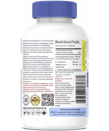 STRESS GUARD CALM MAX 3 IN 1 ASHWAGANDHA L-THEANINE MAGNESIUM GLYCINATE stress relief supplements NATURAL Made in CANADA NEW! - Buy Online on SooperMarket.com