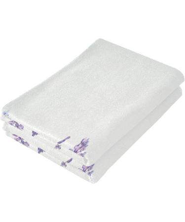 Blueangle Watercolor Lavender Print Hand Towels - Set of 2, 14.4 x 28.3 inches - Decorative Guest Towels for Bathroom, Spa, Gym - Buy Online on SooperMarket.com