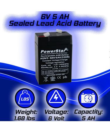 6V 5AH Battery for UB645 6V 4.5Ah WP4-6 ES4-6 LC-RB064P High-Performance SLA0905 Replacement Battery for International Shipping - Buy Online on SooperMarket.com