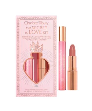 CHARLOTTE TILBURY Limited Edition The Secret To Love Kit - Travel Size Love Frequency Eau De Parfum and Full Size Pillow Talk Lipstick