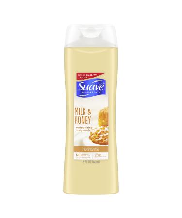 Suave Essentials Body Wash For Moisturized & Pampered Skin Milk and Honey with Vitamin E 15 oz