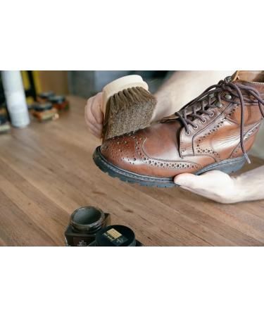 Shoe Polishing Brush With Wooden Handle High Shine Polish Buffing Brushes For Traditional Colour With Natural Bristles Ideal For Leather Shoes Boots Suede and Canvas - Buy Online on SooperMarket.com
