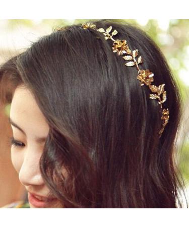 Yalice Gold Leaf Headband | Elastic Flower Head Chain for Women and Girls - Buy Online on SooperMarket.com