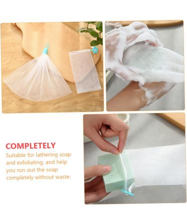 BELLIFFY 6pcs Bubble Net Bath Defoliator Towel Mesh Soap Saver Foaming and Drying Soap Net Bar Soap Pe White - Buy Online on SooperMarket.com