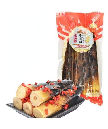 Instant Hand Peeled Bamboo Shoots 500g/pack Chinese Pickled Vegetables Crispy Bamboo Shoots Spicy Fresh Pickled Pepper Bamboo Shoots Ready-to-eat Spicy Snacks (Spicy 1 pack) Spicy 1 pack