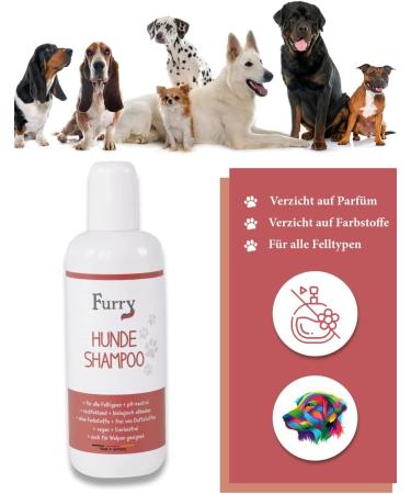 Furry Sensitive Dog Shampoo Perfume-Free Vegan All Fur Types Puppies & Dogs Made in Germany 250ml - Buy Online on SooperMarket.com