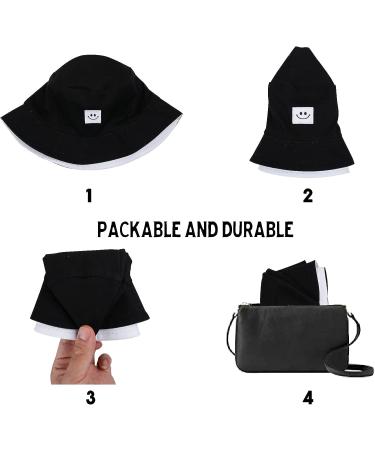 Reversible Smiley Face Bucket Hat for Women - Beach Vacation Sun Cap - Buy Online on SooperMarket.com