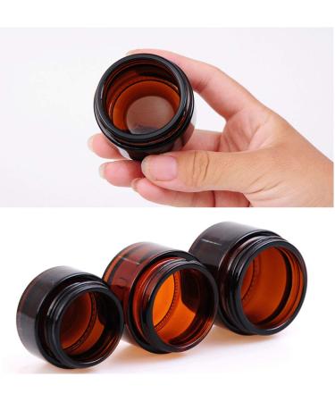 3 PCS Brown Glass Refillable Cosmetic Jars | Empty Face Cream & Lip Balm Containers (30 ml) - International Shipping Available - Buy Online on SooperMarket.com