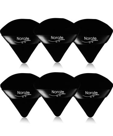 Triangle Powder Puff, Makeup Puff Velour Powder Puff, 6 Pcs Soft Powder Puffs for Face and Body Powder Cosmetic Foundation Sponge for Undereye Setting Powder Puff Makeup Tool (6 Black)