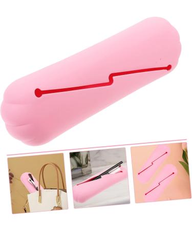 Angoily Silicone Makeup Brush Organizer Bag - Pink Cosmetic Brush Holder & Storage - Small Makeup Bags (20.5x6.5cm) for International Shipping - Buy Online on SooperMarket.com