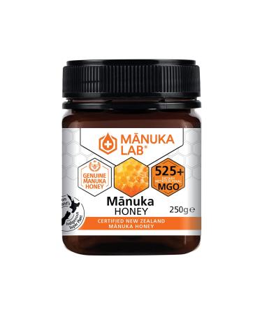 Manuka Lab Certified MGO 525+ Manuka Honey - Antimicrobial Powerhouse for Wound and Skin Healing | Premium Quality Honey from New Zealand Manuka Honey 250g 525+ MGO 250 g (Pack of 1)