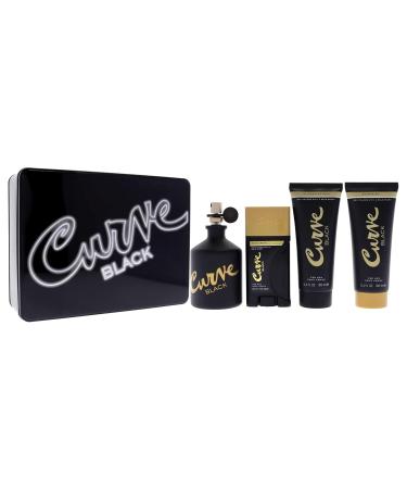 Liz Claiborne Curve Black 4.2oz EDC Spray 3.4oz After Shave Balm 3.4oz Shower Gel 1.7oz Deodrant Spray Men 4 Pc Gift Set - Buy Online on SooperMarket.com