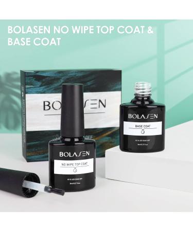 BOLASEN Gel Base and Top Coat(2x8ML) No Wipe Gel Top Coat and Nail Base Coat Long Lasting Base and Top Coat for Nail Art Glossy Shine Gel Nail Top Coat Soak Off Top and Base Coat Easy DIY 16 ml (Pack of 1) - Buy Online on SooperMarket.com