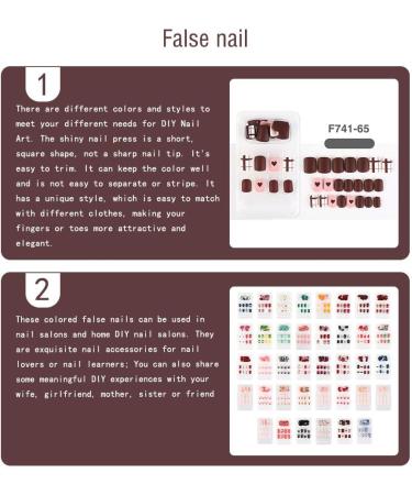 dijiusidy False Nail Perfect Matching Simple to Wear Fingernail Full Coverage Press Type Strong Viscosity Adjustable Paster Type 37 F741 Type 37 F741 - Buy Online on SooperMarket.com