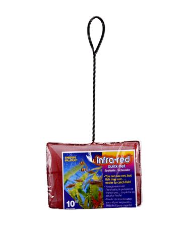 PENN-PLAX Infra-Red Quick-Net Aquarium Fish Nets  Red Color for Invisibility  Durable, Strong, and Safe 10" Net
