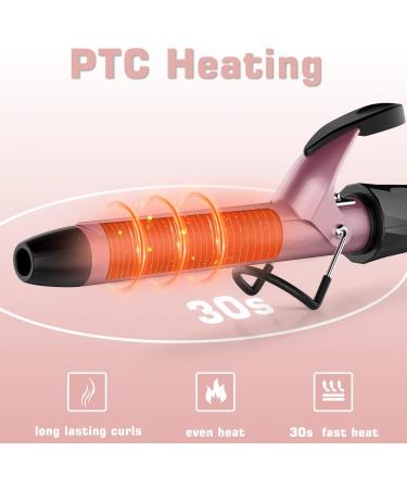 1 Inch Dual Voltage Curling Iron - 450 F Heat Professional Ceramic Tourmaline Wand (Rose Gold) - Buy Online on SooperMarket.com