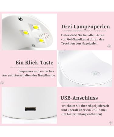 Buy Mini LED UV Nail Dryer | Portable 16W USB Nail Lamp for Gel Nails & Manicure Tools - White - Buy Online on SooperMarket.com