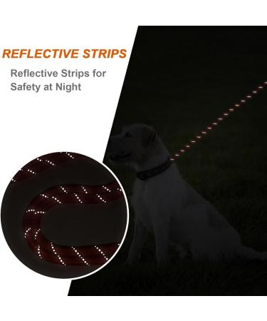Orange 30M Nylon Reflective Dog Training Lead with Comfortable Handle - Ideal for Recall Training, Hiking, Camping, Walking - 100FT Long Line - Buy Online on SooperMarket.com